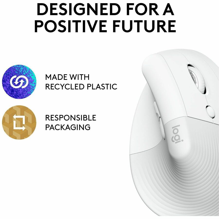 Thumbnail 6 of 11 for Logitech Lift Vertical Ergonomic Mouse (Off-white)