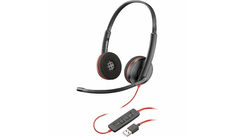 Poly Blackwire C3220 USB-A Black Headset (Bulk Qty.50)