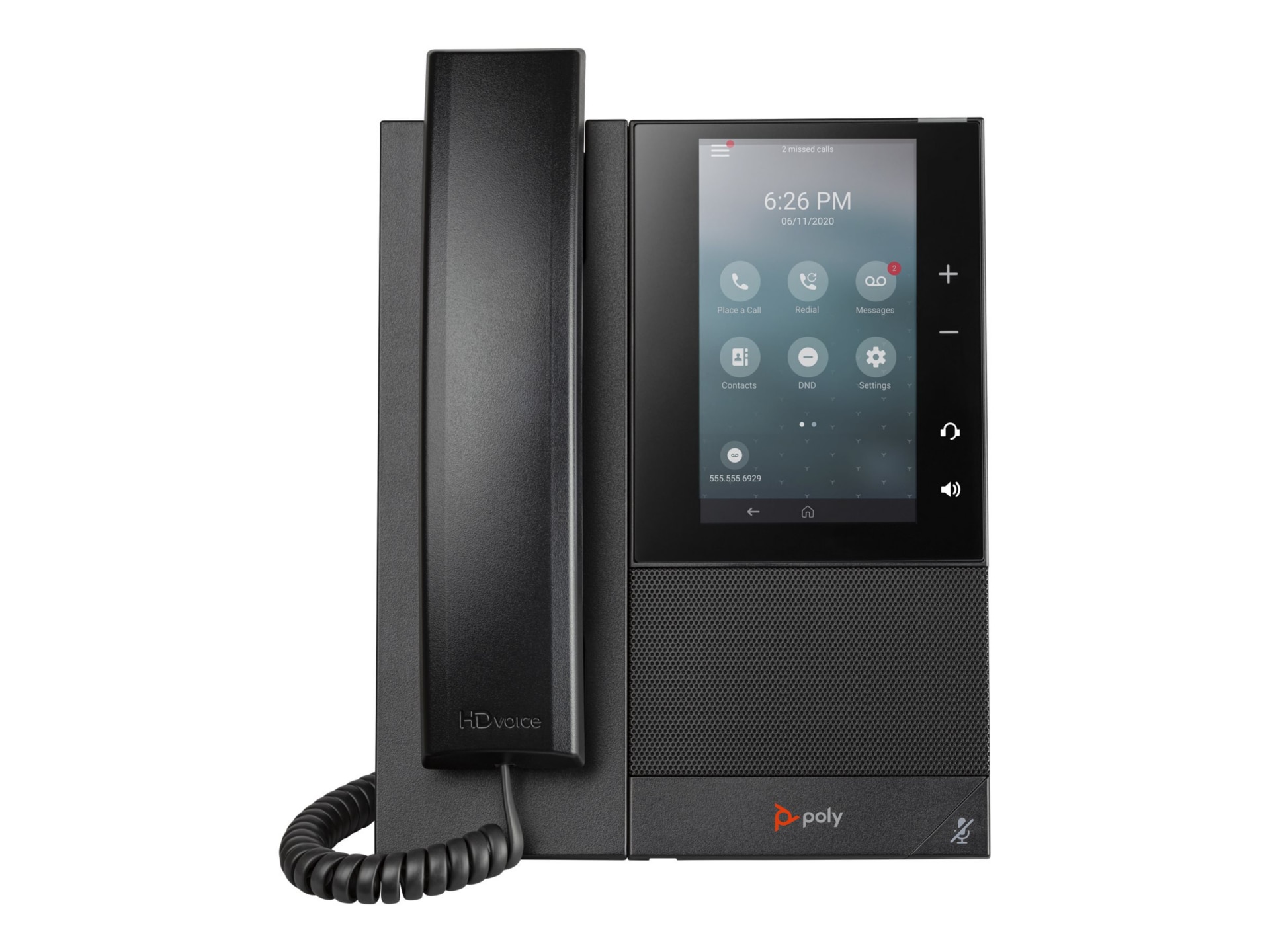 Poly CCX 505 IP Phone - Corded - Corded/Cordless - Wi-Fi - Desktop - Black