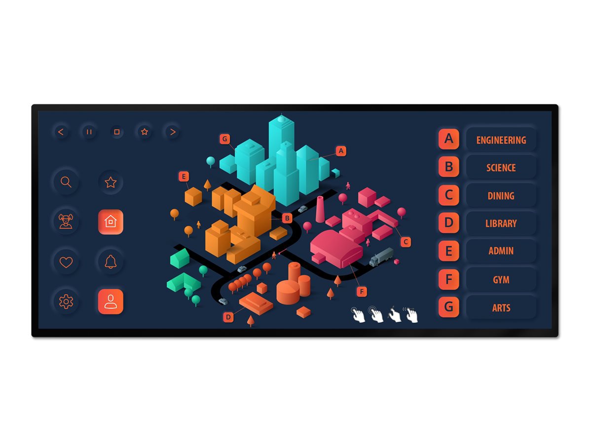 Planar URW105-ERO-T UltraRes W Series - 105" LED-backlit LCD display - 5K - for digital signage / interactive