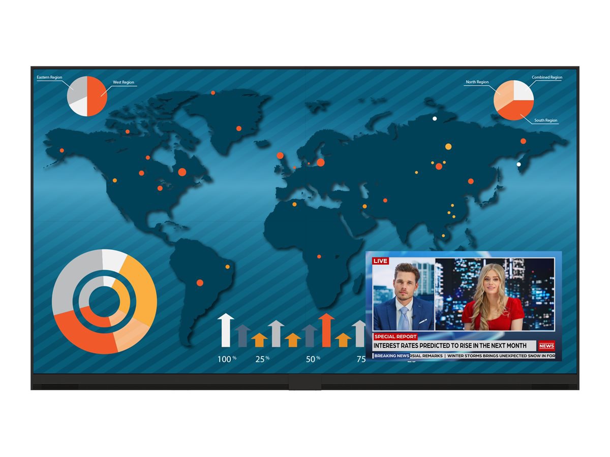 Planar URL136-T UltraRes L Series - 136" LED-backlit LCD display - Full HD - for interactive communication