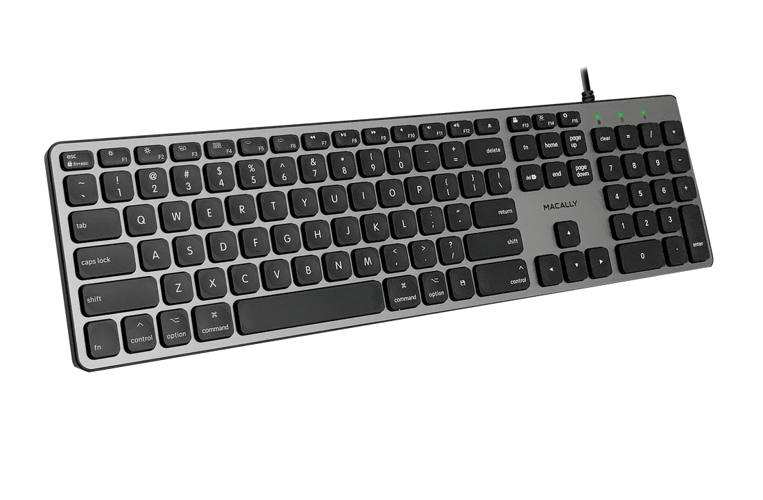 Macally Backlit USB Wired Keyboard for Mac Laptop