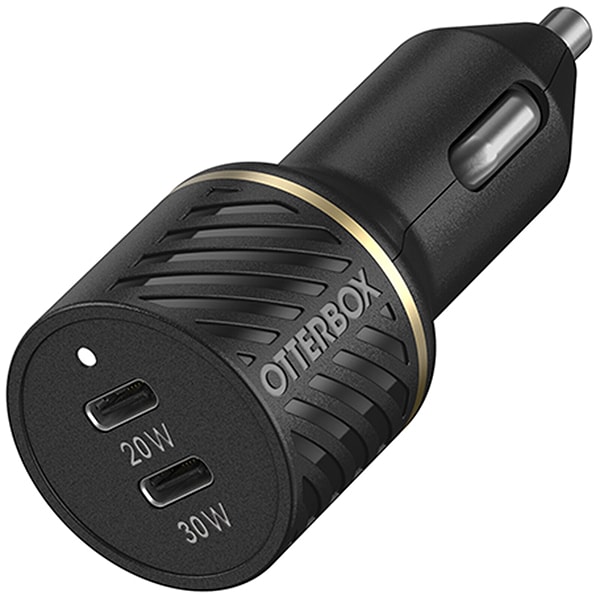 OtterBox USB-C to USB-C Dual Port Car Charger - Black Shimmer