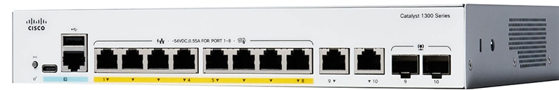 Cisco Catalyst 1300 Series 8 Port PoE+ Switch - C1300-8FP-2G