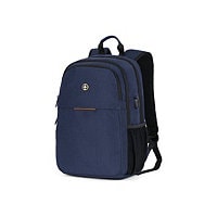 Swissdigital BIBERSTEIN Carrying Case Backpack for 17" Laptop - Dark Blue