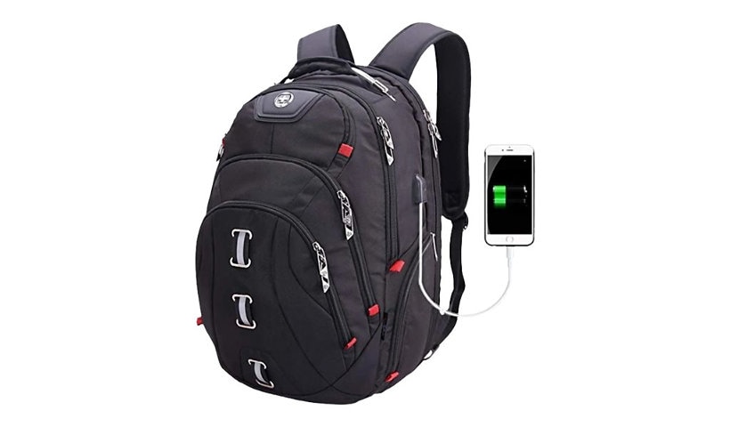 Swissdigital Pixel SD-857 Carrying Case Backpack for 15.6" Laptop - Black