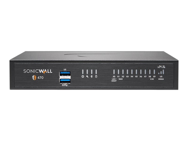 SonicWall TZ Series (Gen 7) TZ470 - TotalSecure Essential Edition - security appliance - TAA Compliant - with 3 years