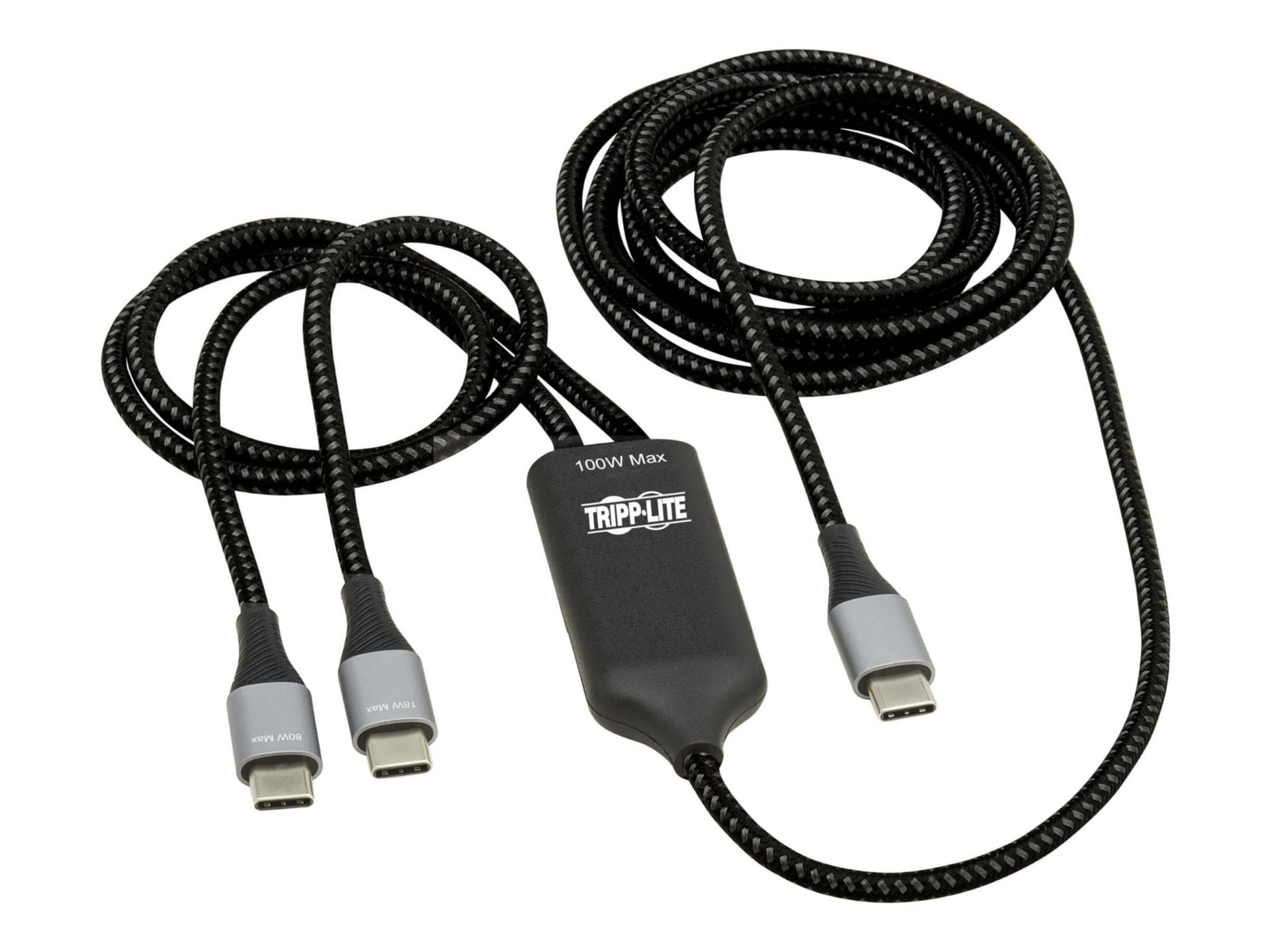 Eaton Tripp Lite Series 2-in-1 USB-C Charging Cable (M/2xM) - 100W PD Charg
