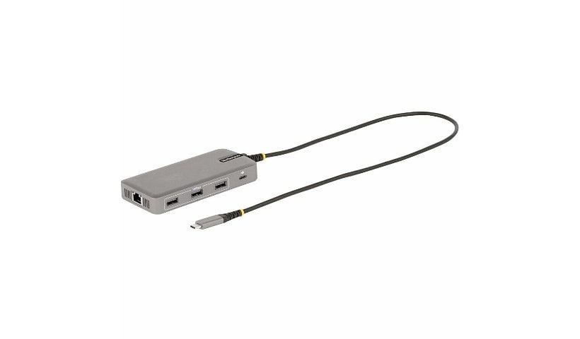 StarTech.com USB-C Triple-Monitor Multiport Adapter, HDMI/DisplayPort Dock, 3x 10Gbps USB-A Hub, PD Pass-Through, GbE