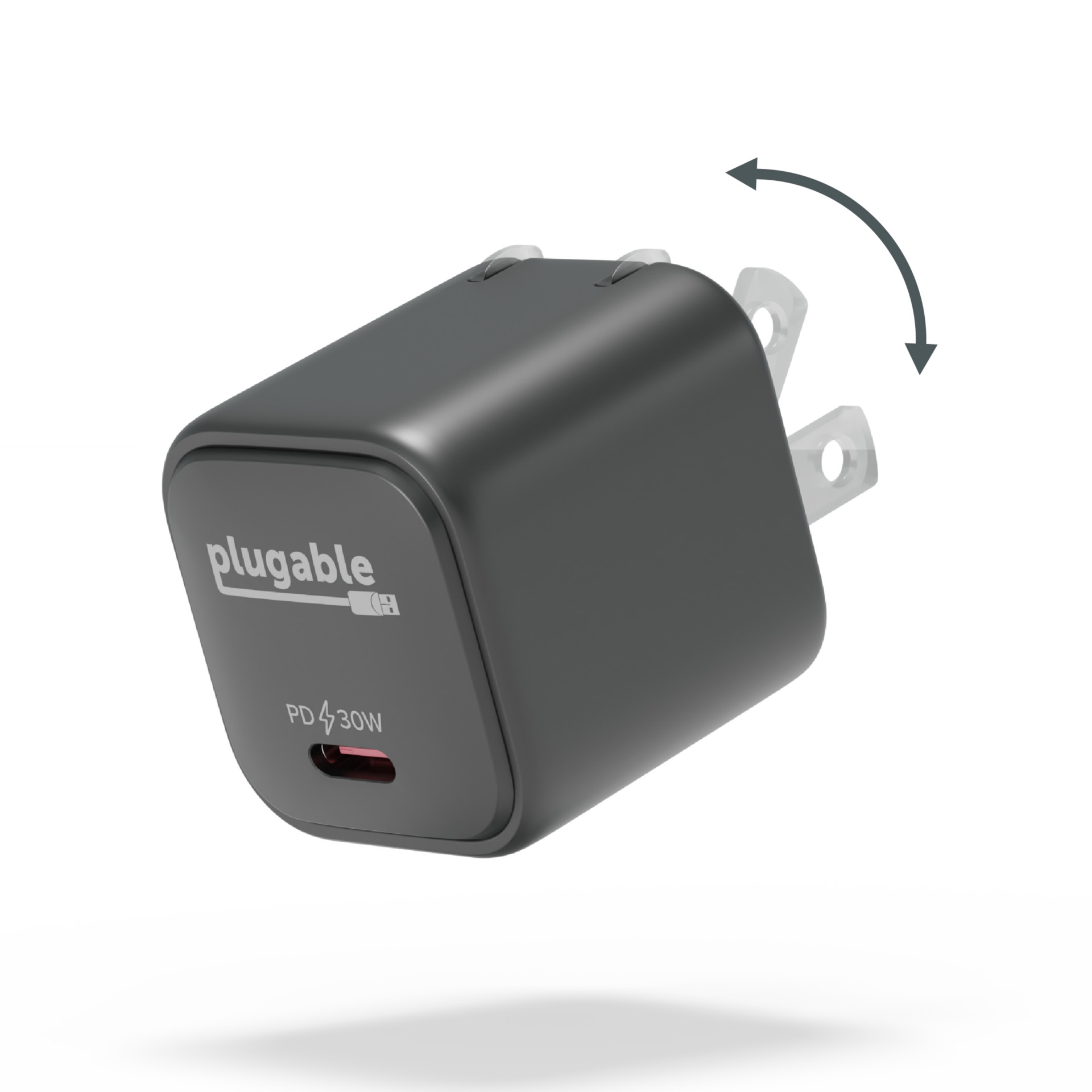 Plugable 30W USB-C GaN Charger – MagSafe-Compatible, Fast Charging for iPhone, iPad, Galaxy & USB-C Devices - Black