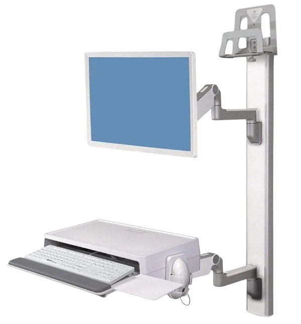 Capsa Healthcare Humanscale V6 Wall Station with Two 9" Straight Arm