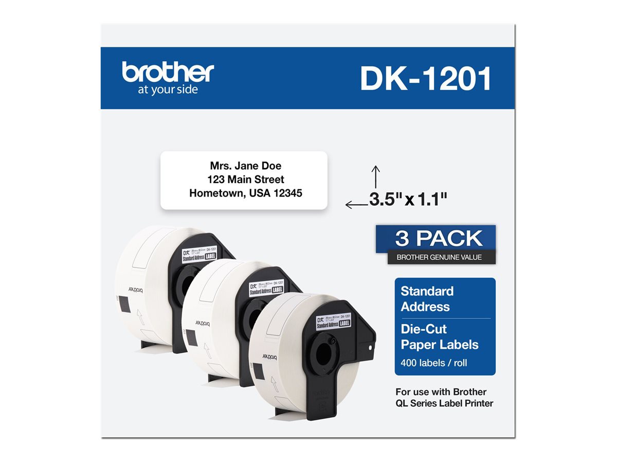 Thumbnail 2 of 5 for Brother DK - die cut labels - 1200 label(s) -