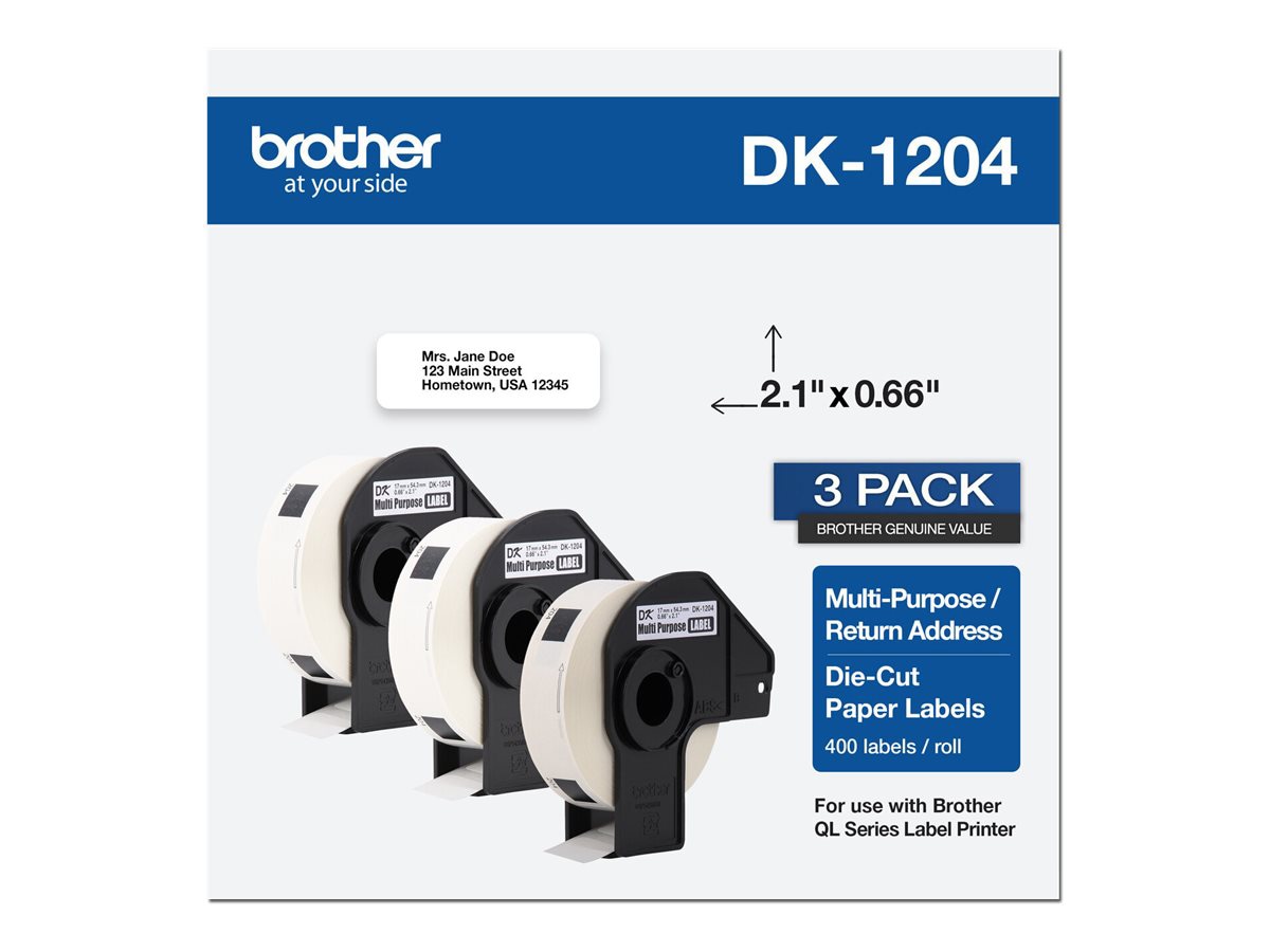 Brother DK-1204 - die cut labels - 1200 label(s) -