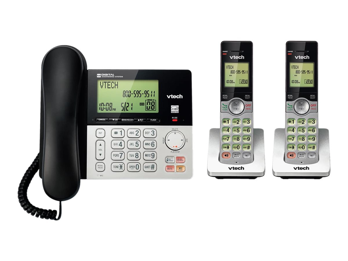 VTech CS6949-2 - corded/cordless - answering system with caller ID/call waiting + 2 additional handsets