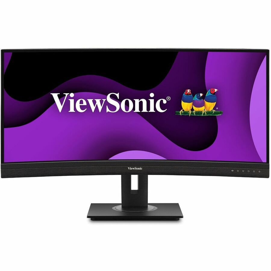 ViewSonic VG3456C 34 Inch 21:9 1440p Curved Monitor with Ergonomic Design, 100W USB C, Docking Built-In, Gigabit