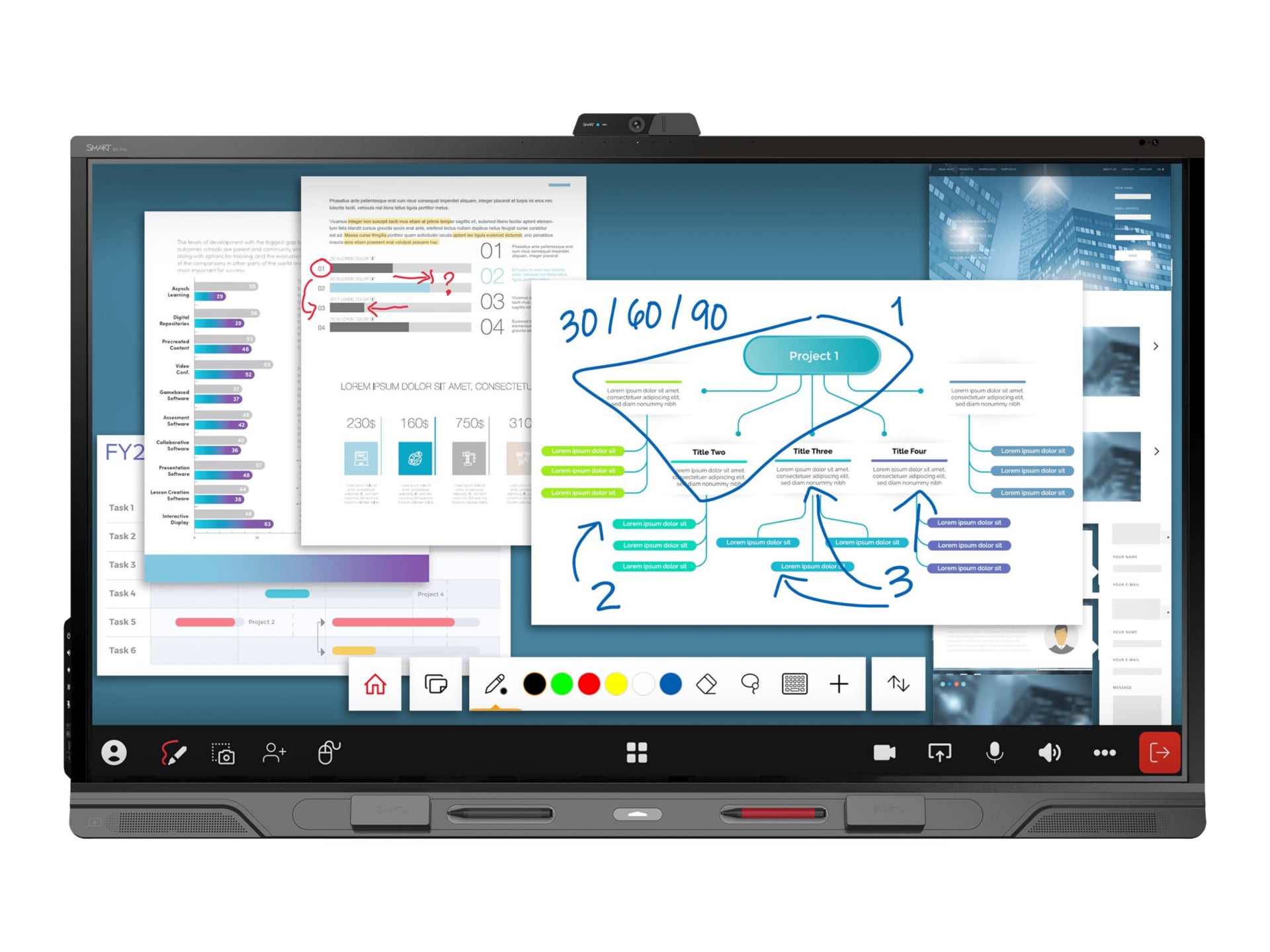 SMART Board QX086 Pro QX Pro Series with iQ - 86" LED-backlit LCD display -