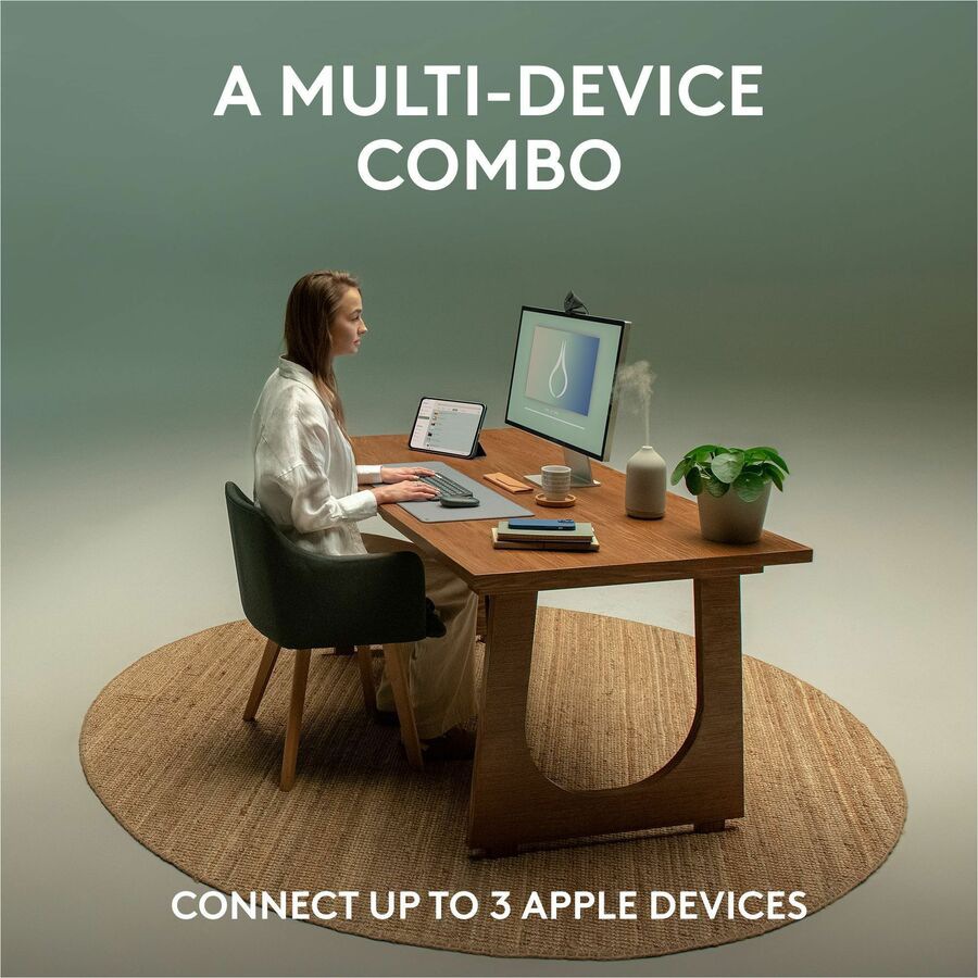 Thumbnail 4 of 12 for Logitech Pebble 2 Combo for Mac, Wireless Keyboard and Mouse, Slim, Quiet and Portable, Tonal White
