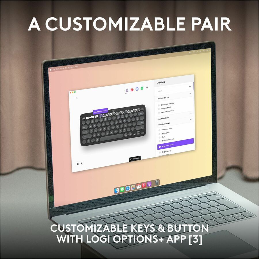 Thumbnail 5 of 12 for Logitech Pebble 2 Combo for Mac, Wireless Keyboard and Mouse, Slim, Quiet and Portable, Tonal White