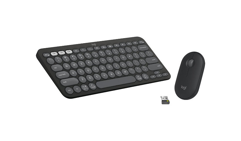 Logitech Pebble 2 Combo, Wireless Keyboard and Mouse, Tonal Graphite - keyboard and mouse set