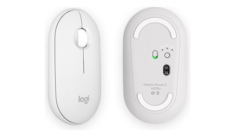 Logitech Pebble Mouse 2 M350s Slim Bluetooth Wireless Mouse, Tonal White - mouse - Bluetooth - tonal white