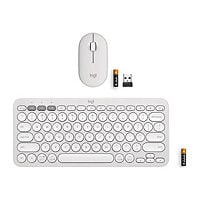 Logitech Pebble 2 Combo - keyboard and mouse set - tonal white