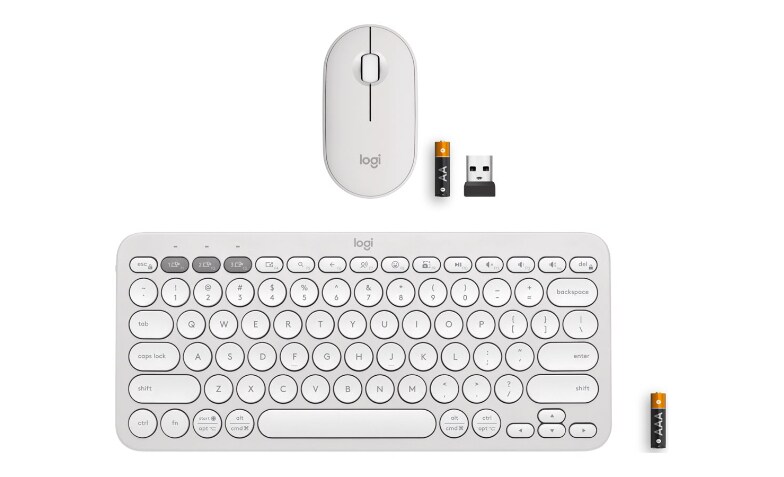 Logitech Pebble 2 Combo Wireless Keyboard and Mouse - Tonal White