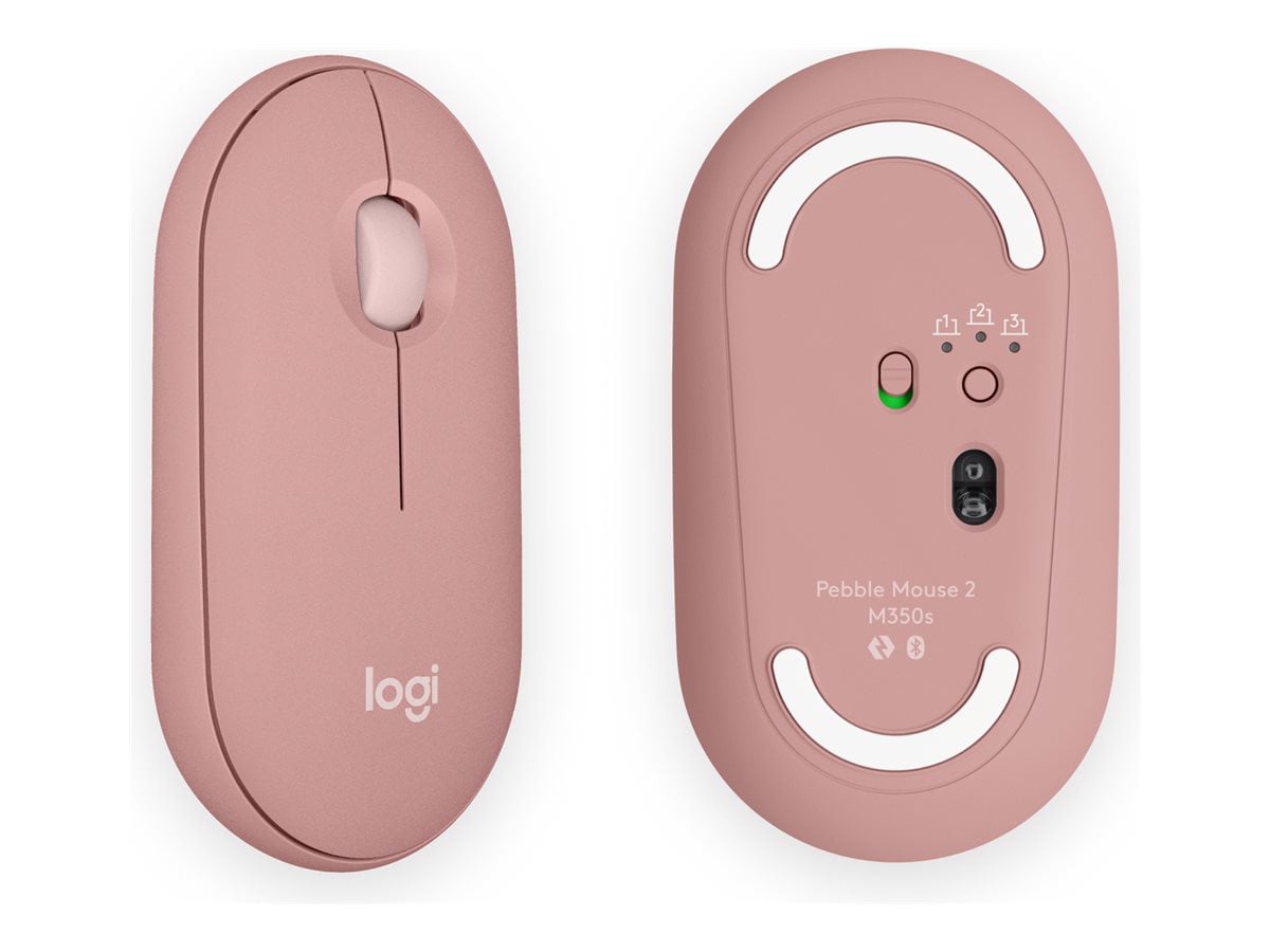 Logitech Pebble Mouse 2 M350s Slim Bluetooth Wireless Mouse, Tonal Rose - mouse - Bluetooth - tonal rose