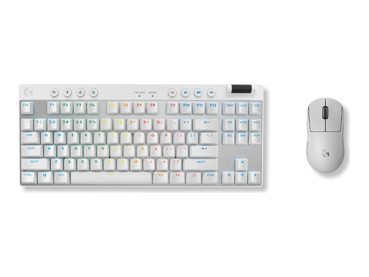 Logitech G PRO X TKL LIGHTSPEED Wireless Gaming Keyboard, Tactile Switches (GX Brown), White - keyboard Input Device