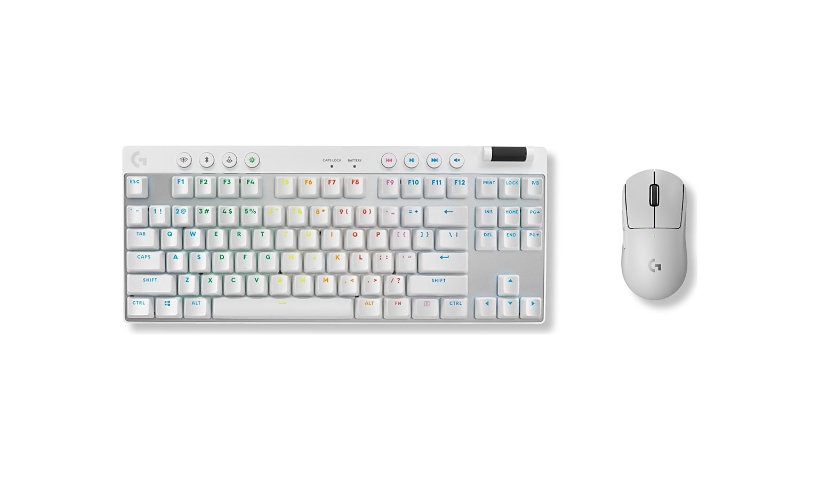 Logitech G PRO X TKL LIGHTSPEED Wireless Gaming Keyboard, Tactile Switches (GX Brown), White - keyboard