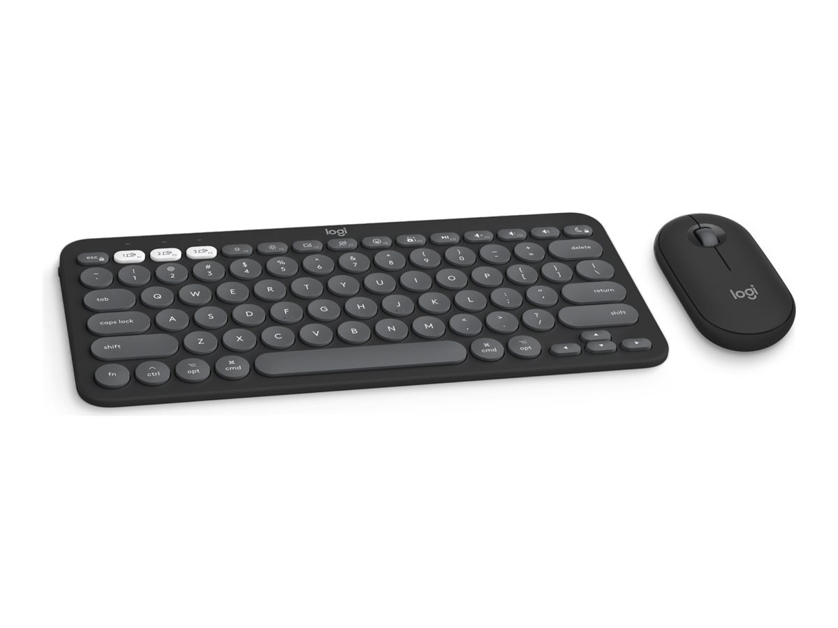 Logitech Pebble 2 Combo for Mac, Wireless Keyboard and Mouse, Tonal Graphit