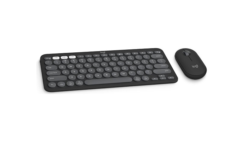 Logitech Pebble 2 Combo for Mac, Wireless Keyboard and Mouse, Tonal Graphite - keyboard and mouse set - graphite tonal