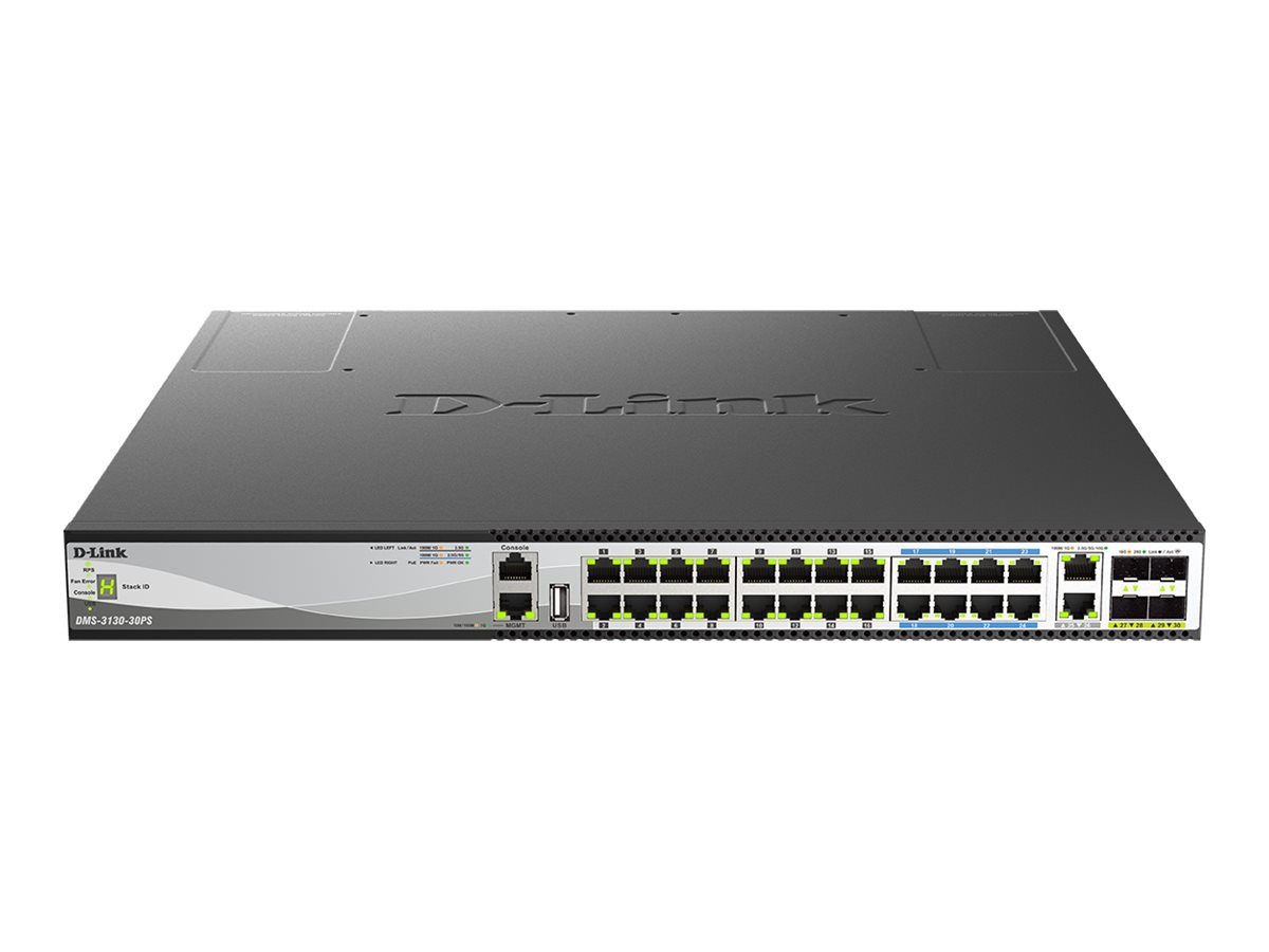 D-Link DMS 3130-30PS - switch - multi-gigabit - 30 ports - managed - rack-m