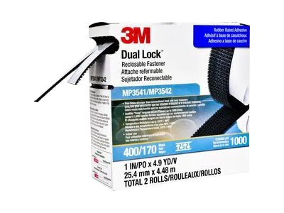 3M Dual Lock MP3541/MP3542 - self-adhesive reclosable fastener set - 2 pieces - 1 in x 14.7 ft - black - polyolefin