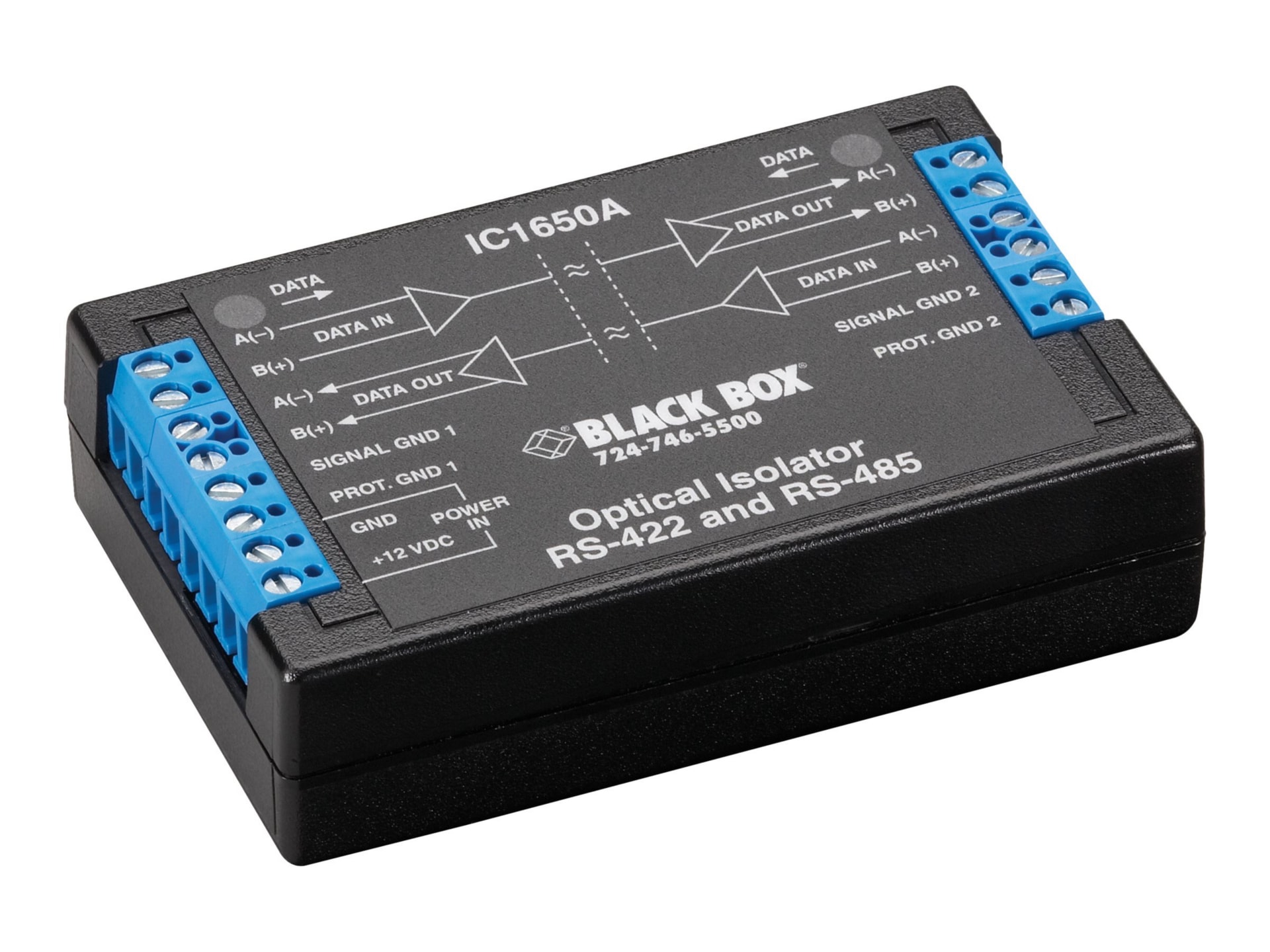 Black Box RS-422 and RS-485 Optical Isolator/Repeater - repeater - RS-232, RS-485