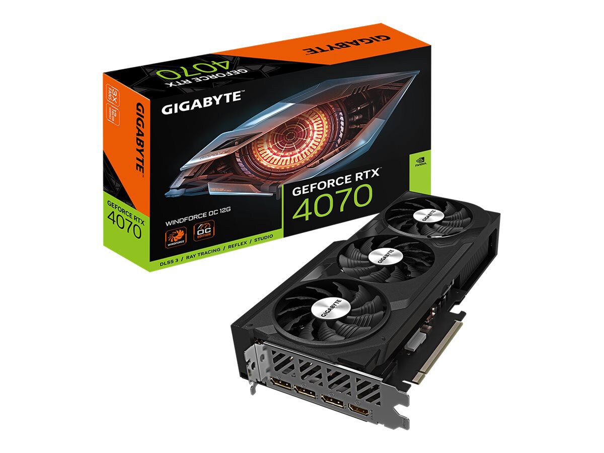 Gigabyte GeForce RTX 4070 WINDFORCE OC 12G - OC Edition - graphics card - GeForce RTX 4070 - 12 GB