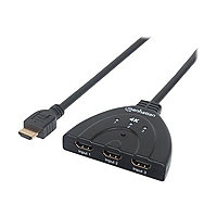 Manhattan HDMI Switch 3-Port, 4K@60Hz, Connects x3 HDMI sources to x1 displ