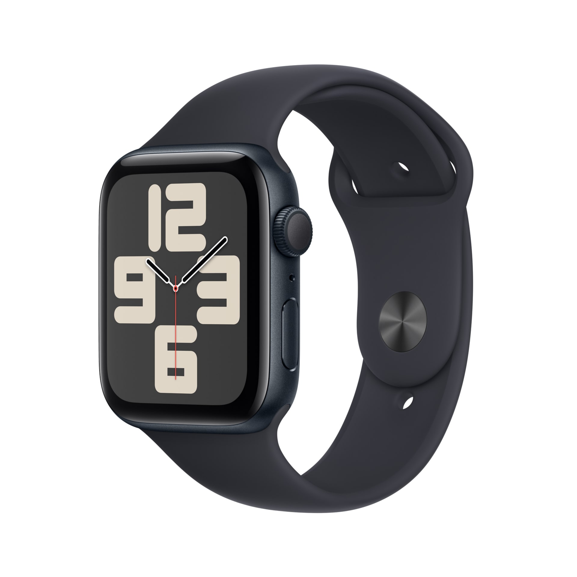 Apple Watch SE 2nd generation (GPS) - 44mm Midnight Aluminum Case with S/M Midnight Sport Band - 32 GB
