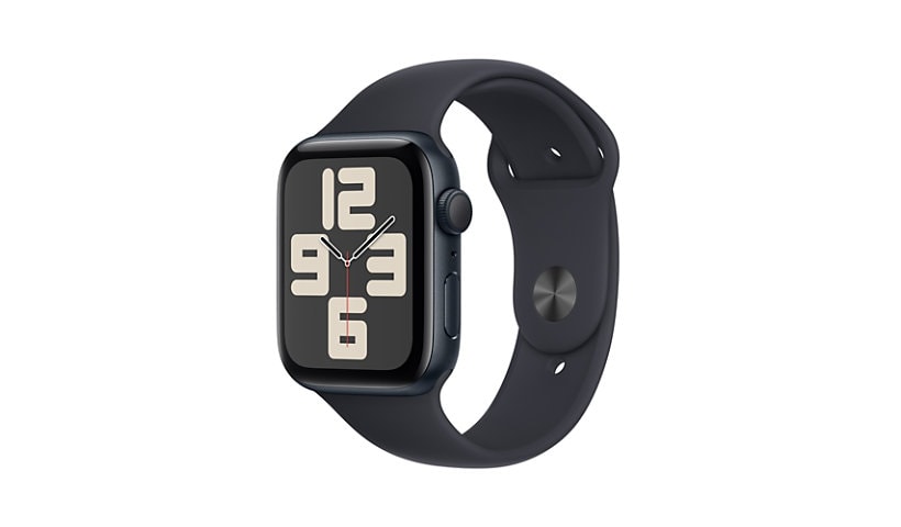 Apple Watch SE 2nd generation (GPS) - 44mm Midnight Aluminum Case with S/M Midnight Sport Band - 32 GB