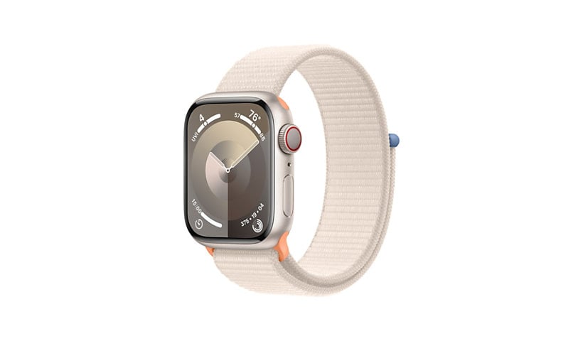 Apple Watch Series 9 (GPS + Cellular) - 41mm Starlight Aluminum Case with Starlight Sport Loop - 64 GB