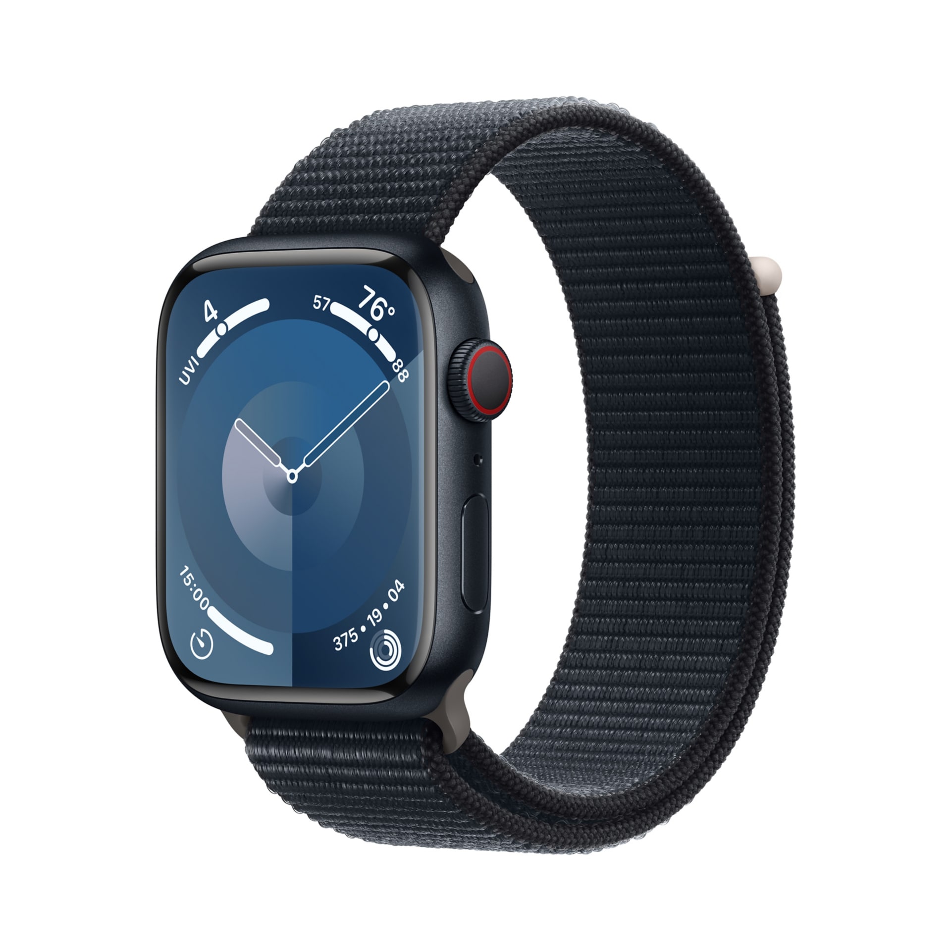 Apple Watch Series 9 (GPS + Cellular) - 45mm Midnight Aluminum Case with Midnight Sport Loop - 64 GB