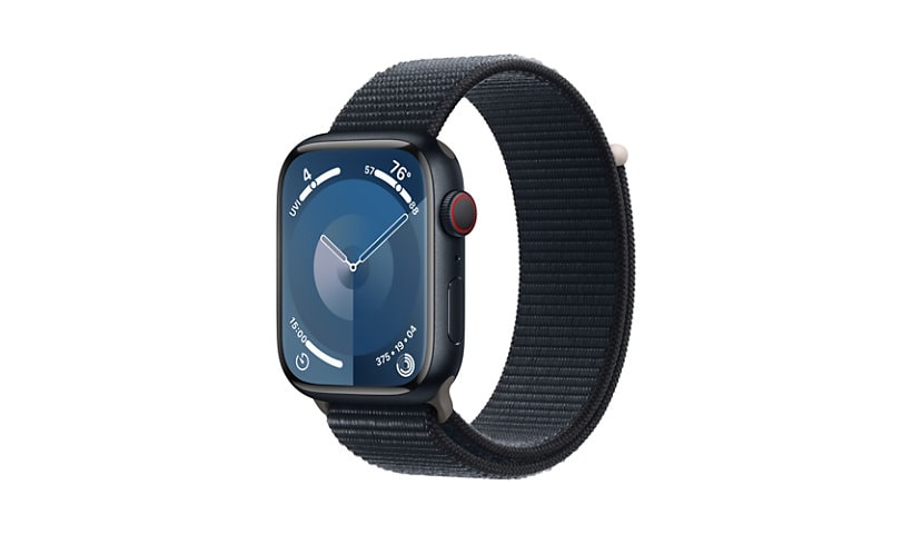 Apple Watch Series 9 (GPS + Cellular) - 45mm Midnight Aluminum Case with Midnight Sport Loop - 64 GB