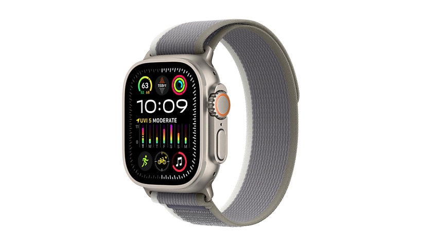 Apple Watch Ultra 2 (GPS + Cellular) - 49mm Titanium Case with M/L Green/Gray Trail Loop - 64 GB