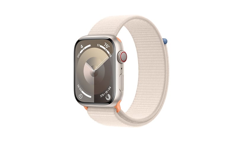 Apple Watch Series 9 (GPS + Cellular) - 45mm Starlight Aluminum Case with Starlight Sport Loop - 64 GB