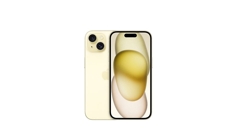 Apple iPhone 15 - Yellow - 5G smartphone - 128 GB - Wi-Fi + Cellular - 2023