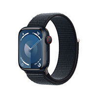 Apple Watch Series 9 (GPS + Cellular) - 41mm Midnight Aluminum Case with Midnight Sport Loop - 64 GB