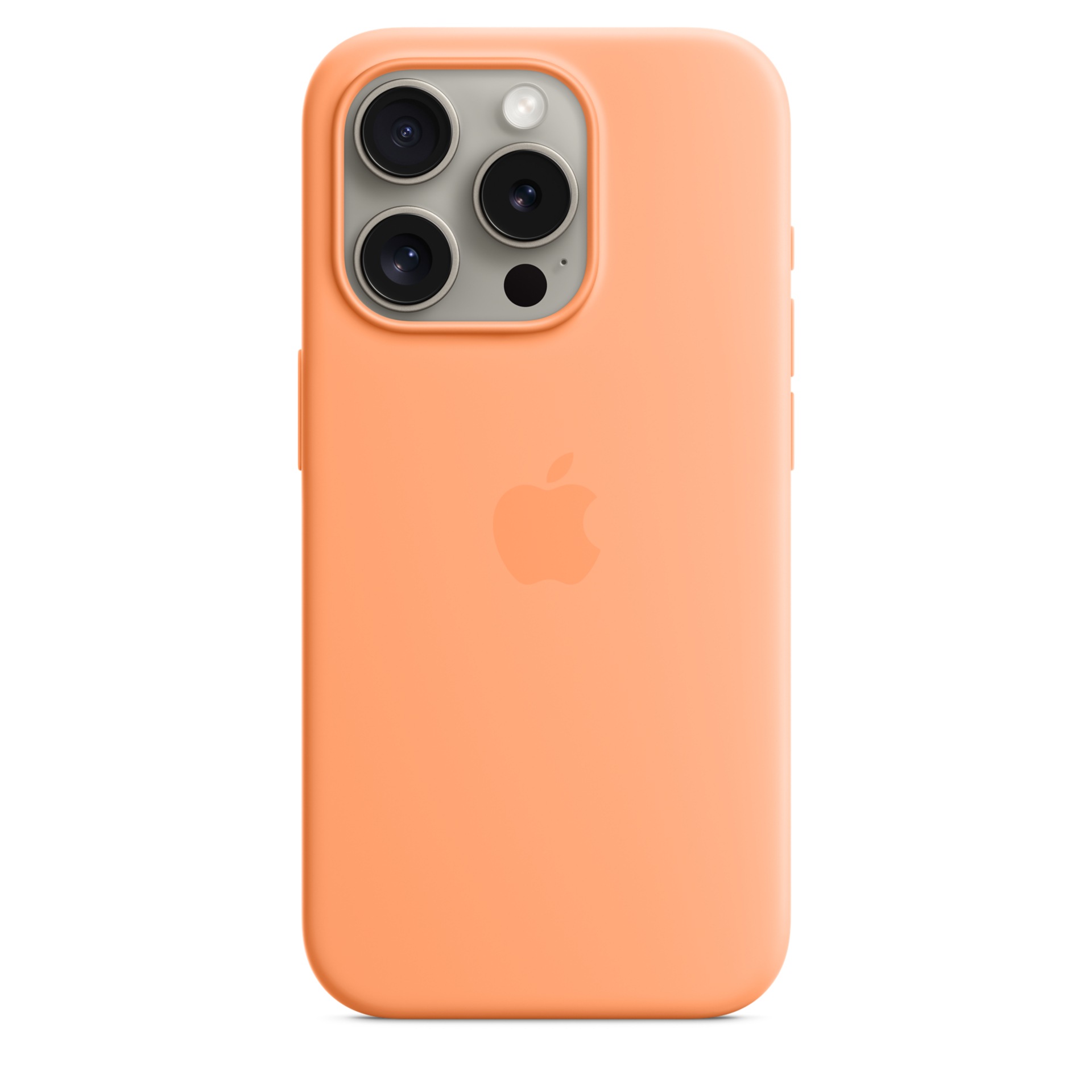 Apple Silicone Case with MagSafe - For iPhone 15 Pro - Orange Sorbet
