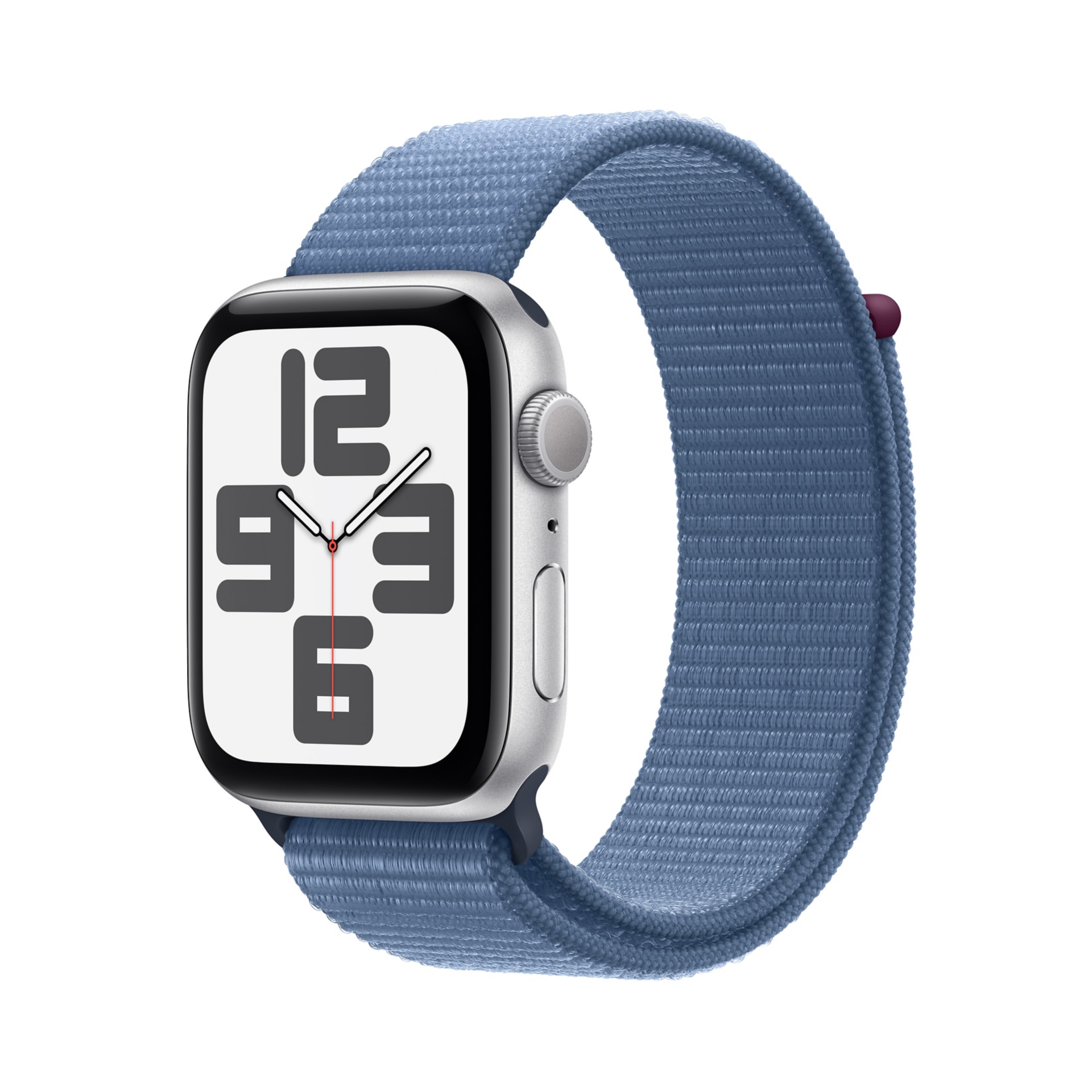 Apple Watch SE 2nd generation (GPS) - 44mm Silver Aluminum Case with Winter Blue Sport Loop - 32 GB