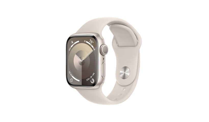 Apple Watch Series 9 (GPS) - 41mm Starlight Aluminum Case with M/L Starlight Sport Band - 64 GB