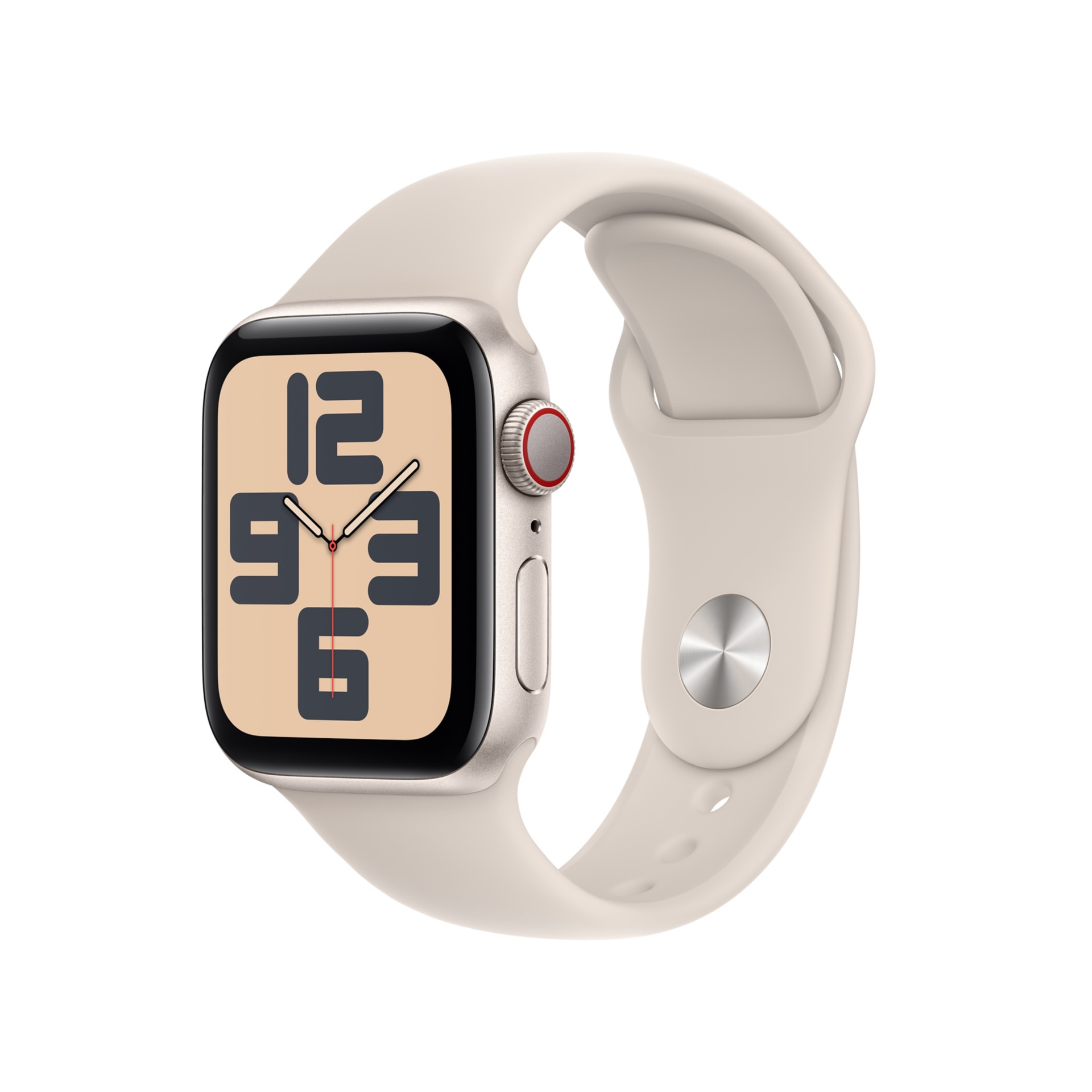 Apple Watch SE 2nd generation (GPS + Cellular) - 40mm Starlight Aluminum Case with S/M Starlight Sport Band - 32 GB