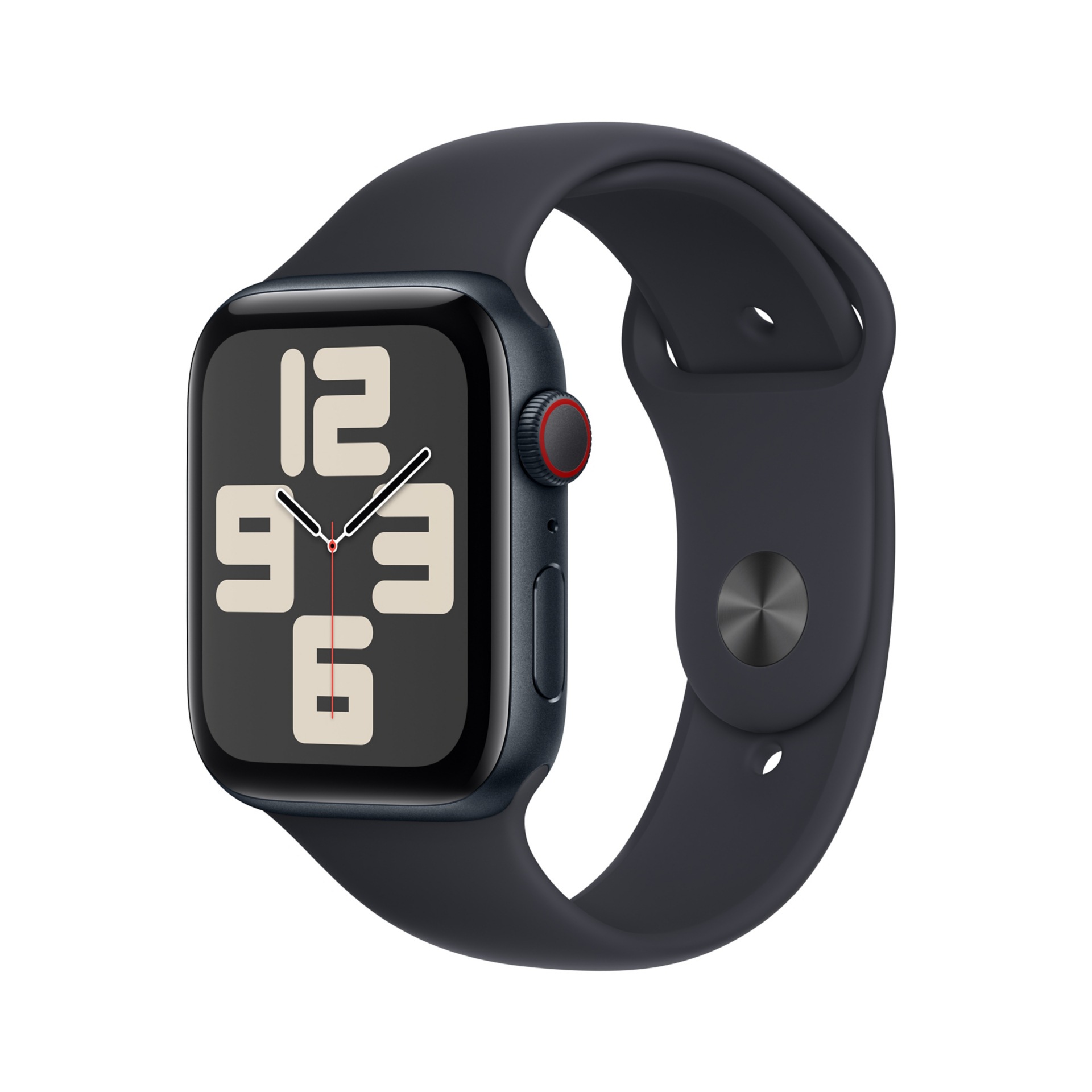 Apple Watch SE 2nd generation (GPS + Cellular) - 44mm Midnight Aluminum Case with S/M Midnight Sport Band - 32 GB